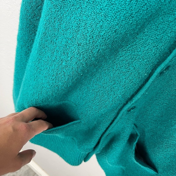 Vintage 60s Pendleton True Teal Green Blue Pure Virgin Wool Cardigan - Picture 4 of 8
